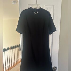 Elegant Black Short Sleeve Clergy Dress